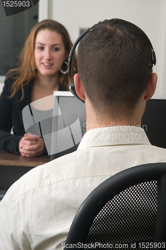 Image of Customer at a service desk