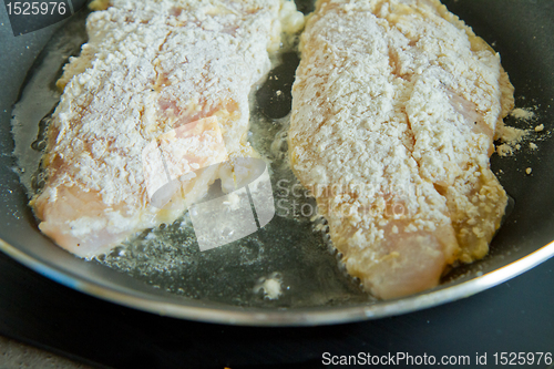 Image of frying fish fillet