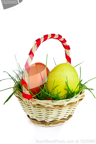 Image of basket with easter eggs