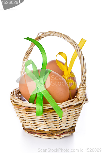 Image of basket with easter eggs
