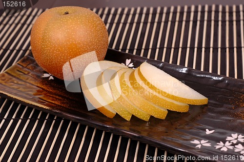 Image of Asian pear on plate