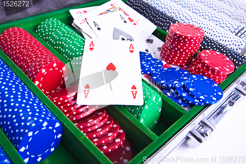 Image of poker chips with ace