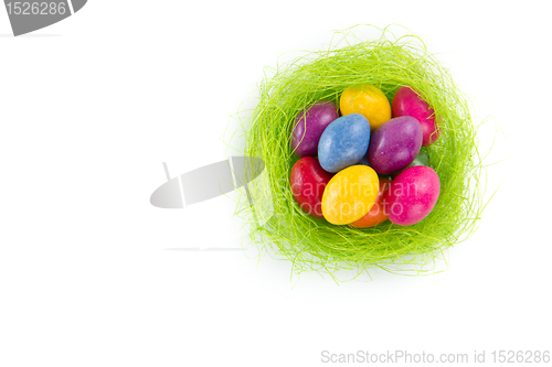 Image of easter eggs in nest