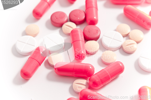 Image of pills on white background