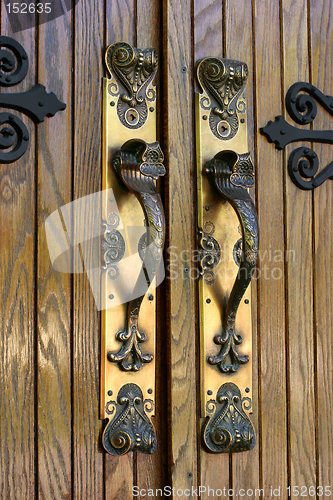 Image of Ornate Brass Door Handles