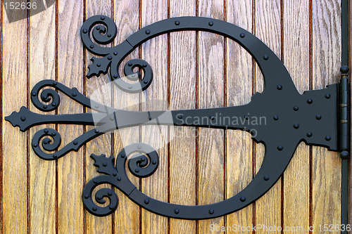 Image of Ornate Wrought Iron Doorhinge