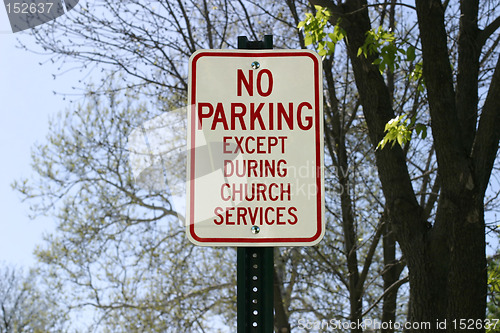 Image of Church Parking Sign