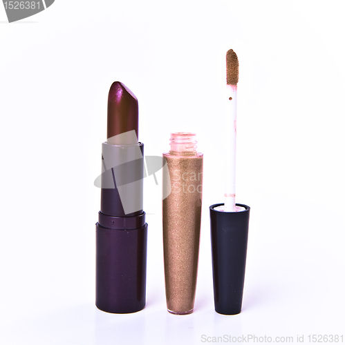 Image of lipstick with lip gloss