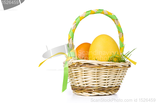 Image of basket with easter eggs