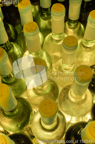 Image of wine bottles stacked up