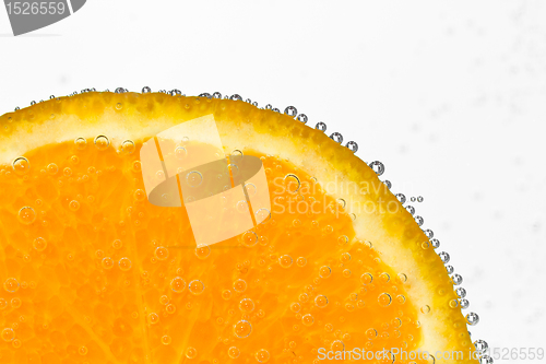 Image of mandarine with bubbles