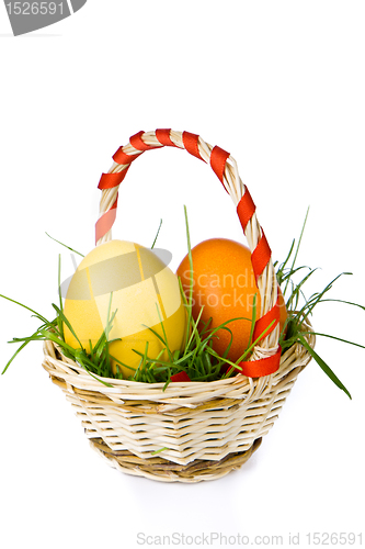 Image of basket with easter eggs