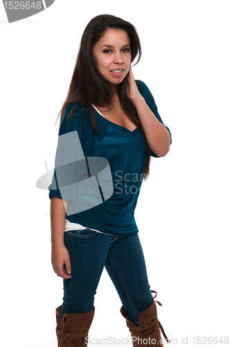 Image of Teal blouse