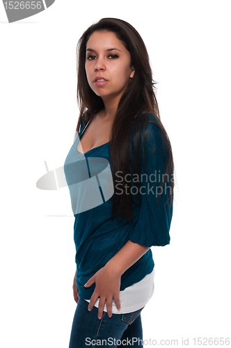Image of Teal blouse