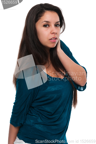 Image of Teal blouse