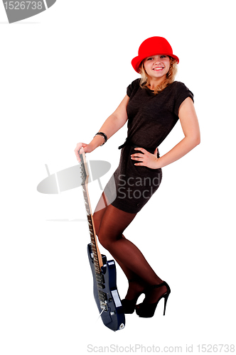 Image of Smiling girl with guitar