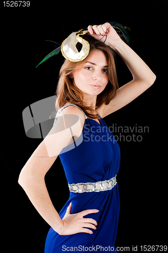 Image of Pretty woman with mask