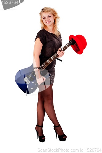 Image of Smiling girl with guitar
