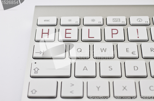 Image of HELP! on keyboard