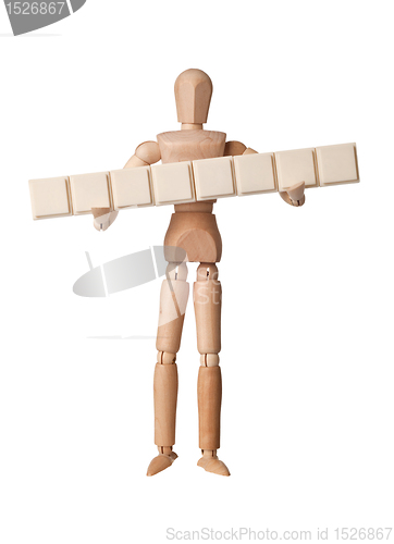 Image of Figurine with eight empty text blocks