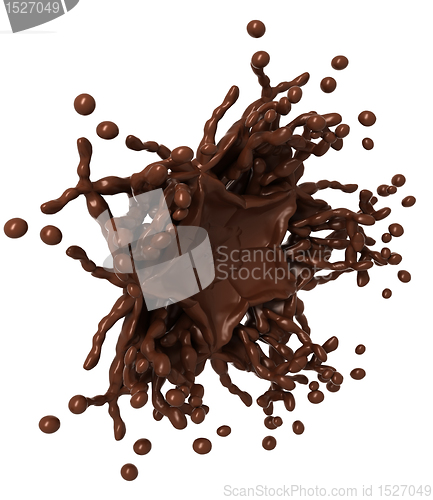 Image of Hot chocolate Splashes: Liquid shape with drops