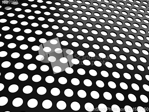 Image of Black Aluminum grill with holes on white