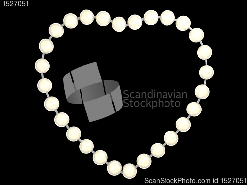 Image of Love: Pearls heart shape isolated 