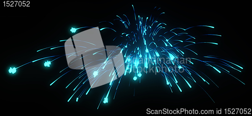 Image of Xmas: blue festive fireworks at night 