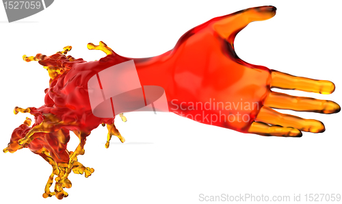 Image of Help and give: red liquid shape isolated