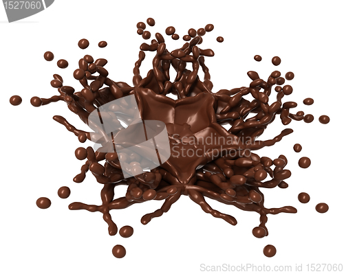 Image of Chocolate Splash: Liquid shape with drops 