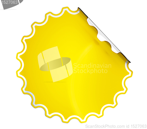 Image of Round Yellow hamous sticker or label 