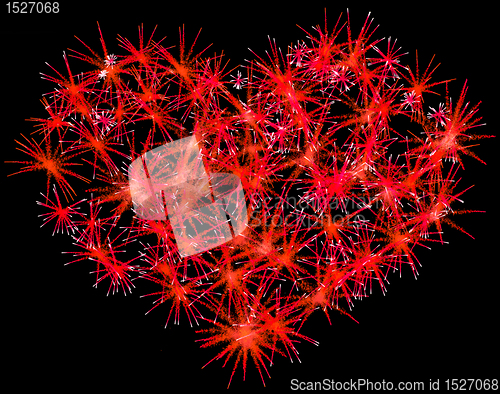 Image of Fireworks heart shape for Valentines Day