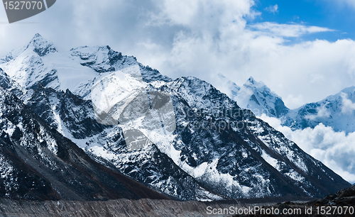 Image of Peaks and glacier not far Gorak shep and Everest base camp