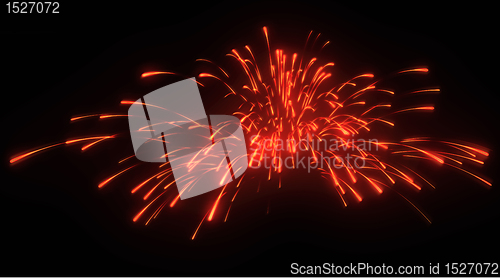 Image of Xmas: red festive fireworks at night 