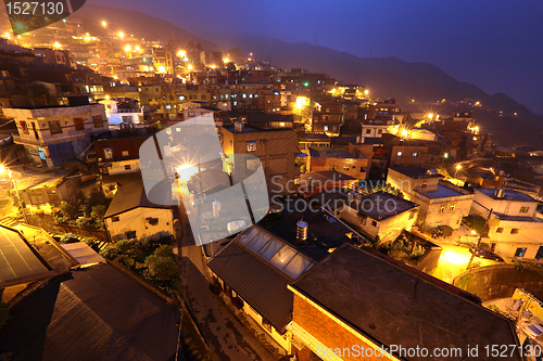 Image of chiu fen village at night, in Taiwan