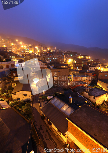 Image of chiu fen village at night, in Taiwan