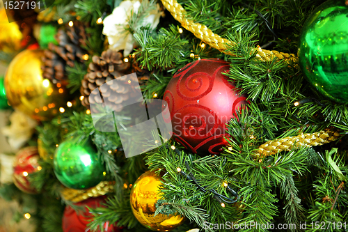 Image of Christmas tree ornaments