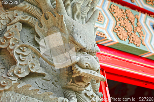 Image of chinese dragon statue in temple