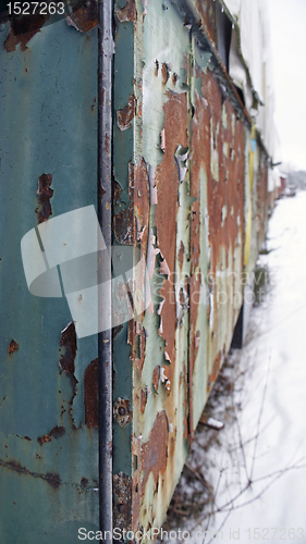 Image of detail of old rotten railway cars