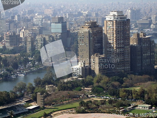 Image of Cairo aerial view in sunny ambiance