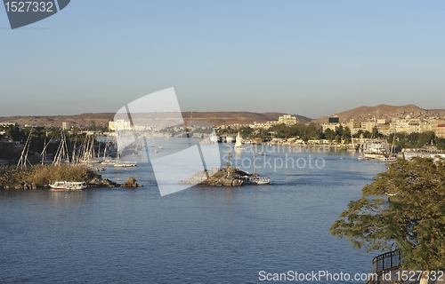 Image of Nile scenery in Egypt at evening time