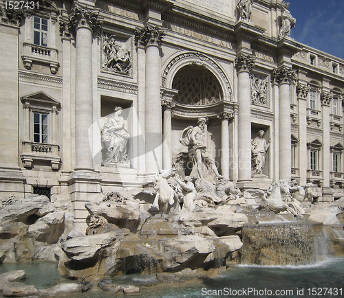 Image of Fontana di Trevi in sunny ambiance