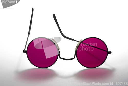 Image of red sunglasses with black frame