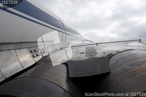 Image of Tupolev detail in cloudy sky