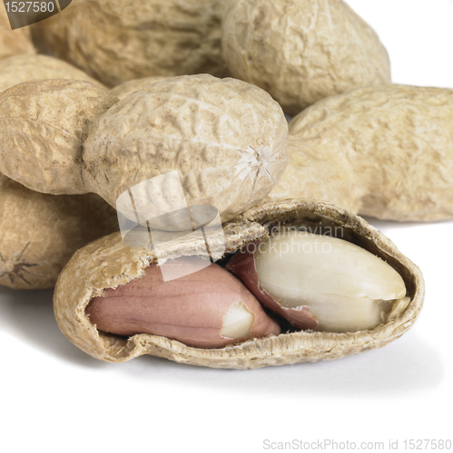 Image of half peeled peanut