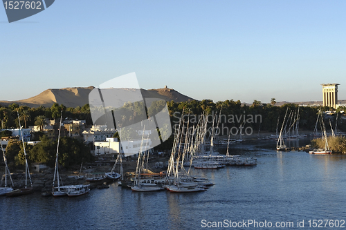 Image of River Nile scenery at evening time