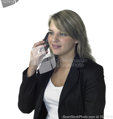 Image of business girl on the mobile phone