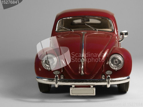 Image of VW Beetle model car front in light back