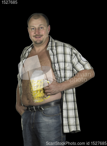 Image of bodypainted beer belly