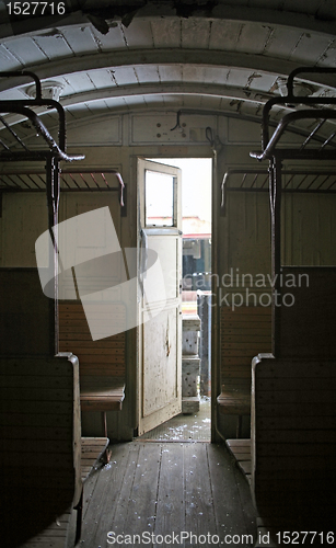 Image of inside a old railway car